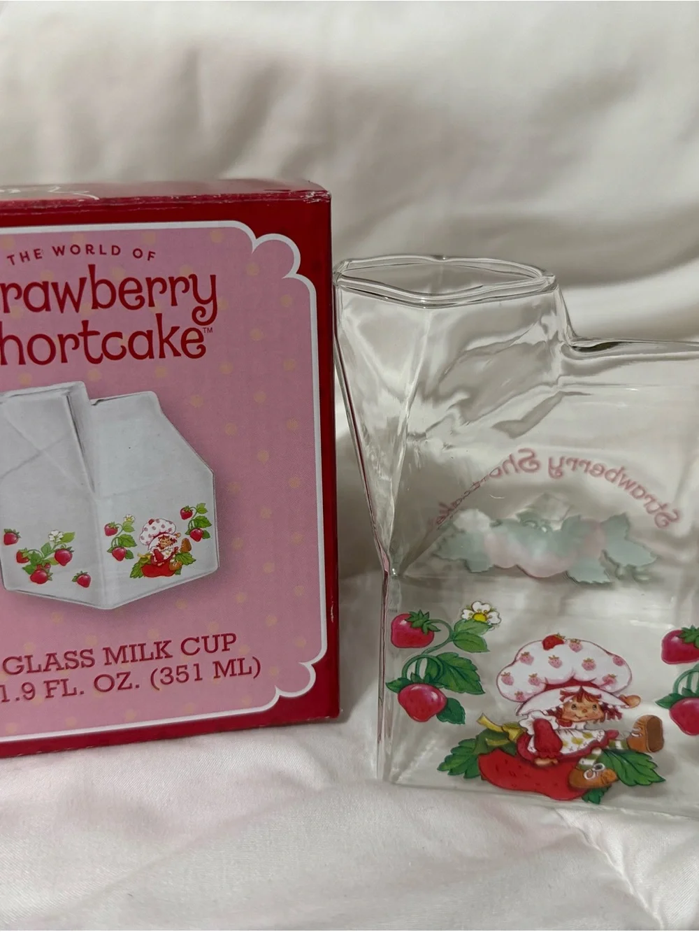 Strawberry Shortcake Glass Milk Cup